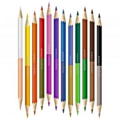 Tubo de 12 lápices de colores de doble punta de Avenue Mandarine