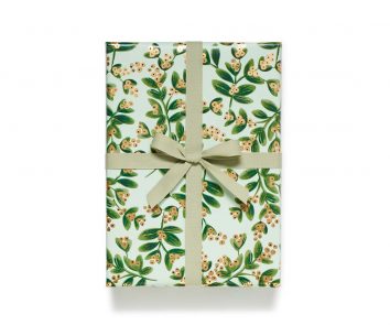 Papel de regalo Mistletoe Mint de Rifle Paper Co