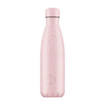 Botella Chilly moteada rosa de 500 ml