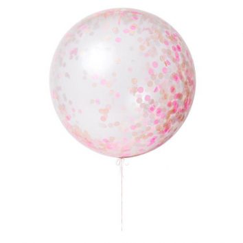 Kit de globos gigantes confetti rosa de Meri Meri